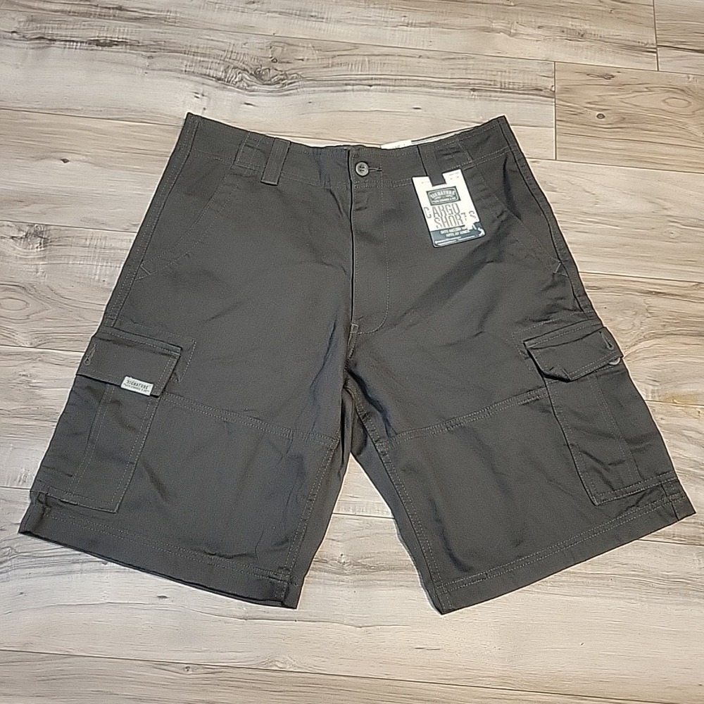 Levi's Cargo Shorts Mens Size 34 Gray Pocket Flap Hiking Fishing NEW